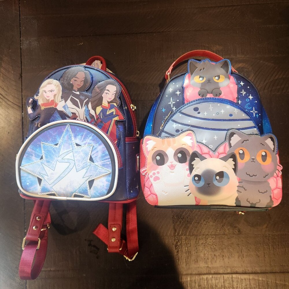 The Marvels Loungefly Backpack Group + Flerkel Bundle